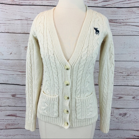 Abercrombie & Fitch Sweaters - Abercrombie and Fitch cardigan cable sweater
